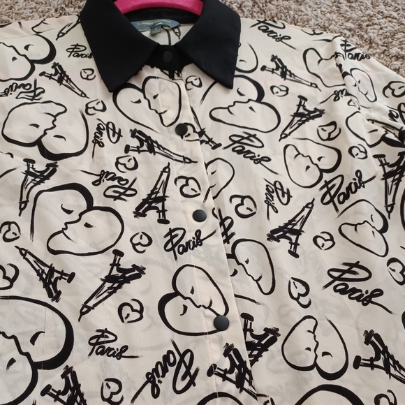 🖤Catherine Malandrino for Design Nation Cream & Black PARIS Size Small - Picture 7 of 7